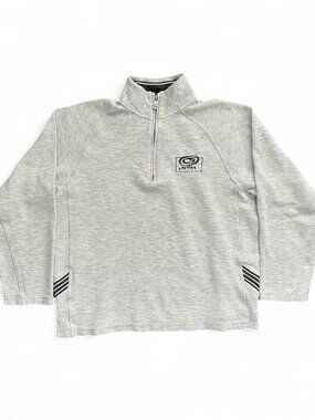 Gotcha Sport Quarter Zip Sweatshirt Vintage Surf Skate Grey Boxy Medium